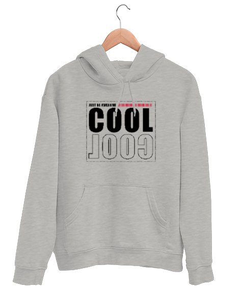 Tisho - Cool - Daima Mükemmel Ol Gri Unisex Kapşonlu Sweatshirt