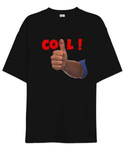 Cool - Finger Smile Siyah Oversize Unisex Tişört