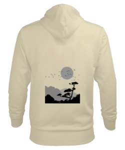 cool Krem Erkek Kapüşonlu Hoodie Sweatshirt