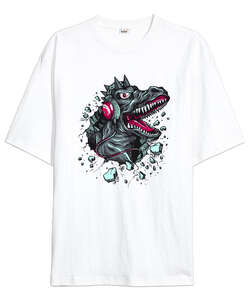 Cool Monster Music - Canavar Beyaz Oversize Unisex Tişört