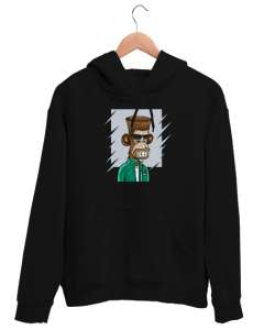 Cool Şempanze - Maymun - Monkey Siyah Unisex Kapşonlu Sweatshirt