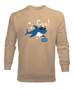 Cool Shark Camel Erkek Sweatshirt