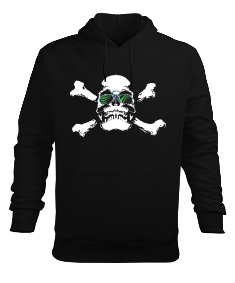 Cool Skull - Kafatası Siyah Erkek Kapüşonlu Hoodie Sweatshirt