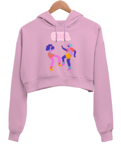 cool style Kadın Crop Hoodie Kapüşonlu Sweatshirt