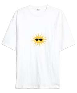 Cool Sun Beyaz Oversize Unisex Tişört