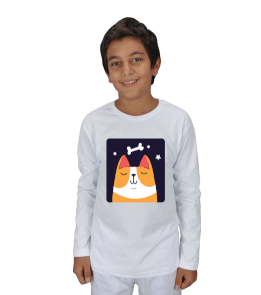 Corgi Dog Çocuk Unisex Uzunkollu