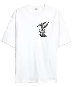 COŞKULU BUNNY Beyaz Oversize Unisex Tişört