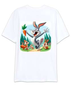 COŞKULU BUNNY Beyaz Oversize Unisex Tişört