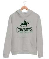 Cowboys- Kovboy - Vahşi ve Özgür Gri Unisex Kapşonlu Sweatshirt - Thumbnail