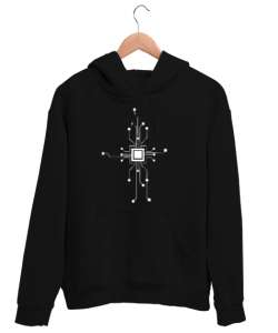 CPU - İşlemci Siyah Unisex Kapşonlu Sweatshirt