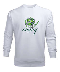 Crazy Beyaz Erkek Sweatshirt