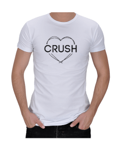 Crush yazılı kalpli Erkek Regular Kesim Tişört