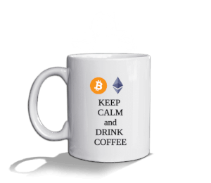 Cryptology Mugwear BTC ETH Beyaz Kupa Bardak