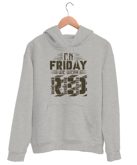 Tisho - Cuma Günü - Friday Gri Unisex Kapşonlu Sweatshirt