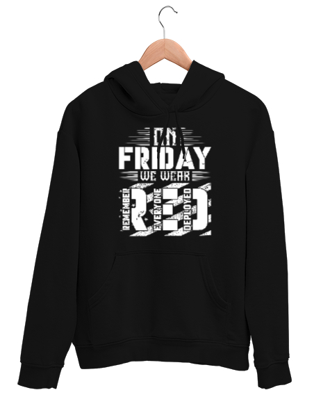 Tisho - Cuma Günü - Friday Siyah Unisex Kapşonlu Sweatshirt