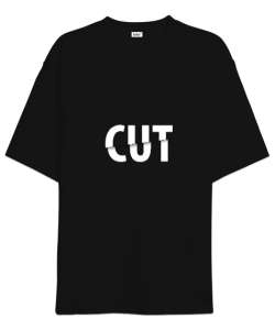 CUT Siyah Oversize Unisex Tişört