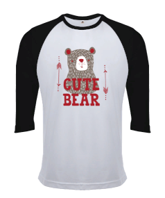 CUTE BEAR Orjinal Reglan 3/4 Kol Unisex Tişört