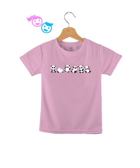 Tisho - Cute Panda Pembe Çocuk Unisex