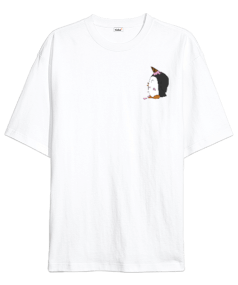 cute penguin Oversize Unisex Tişört