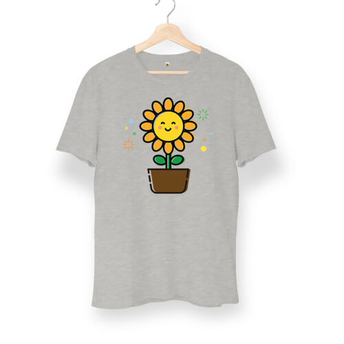 Cute Sunflower Ayçiçek Unisex Kısa Kol Tişört - Thumbnail