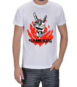 Cyberpunk Samurai Beyaz Erkek Tişört