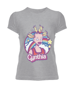 Cynthia Baskılı T-shirt Gri Kadın Tişört