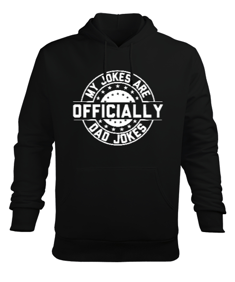 Dad Jokes - Baba Şakaları Siyah Erkek Kapüşonlu Hoodie Sweatshirt