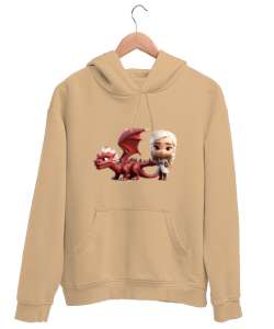 DAENERYS TARGARYEN DROGON Camel Unisex Kapşonlu Sweatshirt