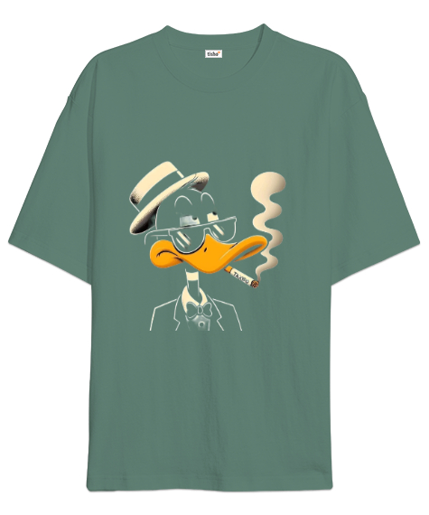 Tisho - Daffy Duck Çağla Yeşili Çağla Yeşili Oversize Unisex Tişört