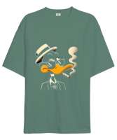 Daffy Duck Çağla Yeşili Çağla Yeşili Oversize Unisex Tişört - Thumbnail