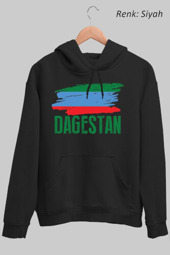 Dagestan Bayrağı Kafkas Unisex Kapüşonlu Sweatshirt