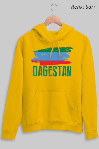 Dagestan Bayrağı Kafkas Unisex Kapüşonlu Sweatshirt