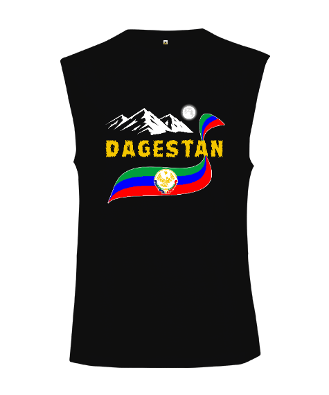 Tisho - Dağıstan bayrağı,Dağıstan logosu. Kesik Kol Unisex Tişört