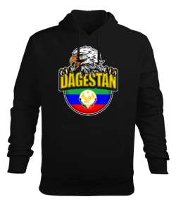 Dağıstan,Kafkas,Dağıstan Bayrağı,Dağıstan logosu. Siyah Erkek Kapüşonlu Hoodie Sweatshirt