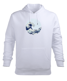 dalgalar Erkek Kapüşonlu Hoodie Sweatshirt