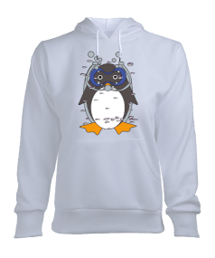 DALGİÇ PENGUEN BASKILI KADIN SWEATSHİRT Kadın Kapşonlu Hoodie Sweatshirt