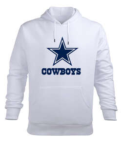 Dallas Cowboys NFL 01 Baskılı Beyaz Erkek Kapüşonlu Hoodie Sweatshirt