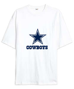 Dallas Cowboys NFL 01 Baskılı Beyaz Oversize Unisex Tişört