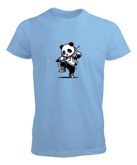 Tisho - dansçı panda Buz Mavisi Erkek Tişört