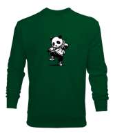 dansçı panda Çimen Yeşili Erkek Sweatshirt - Thumbnail