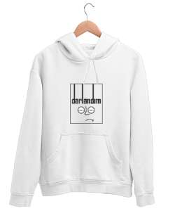 Darlandım temalı tasarım Beyaz Unisex Kapşonlu Sweatshirt