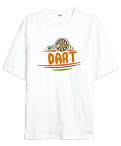 Dart - Oyun - Spor - Hedef Beyaz Oversize Unisex Tişört