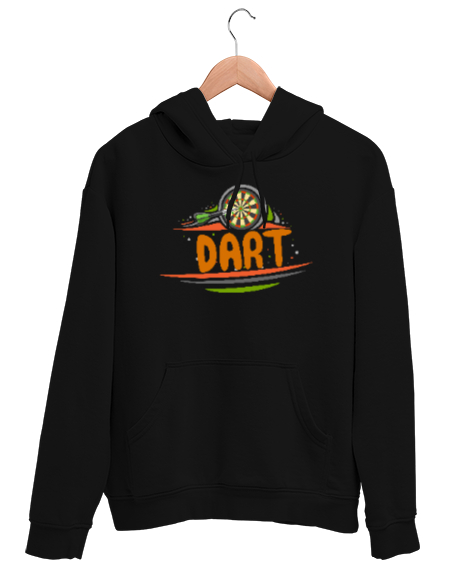 Tisho - Dart - Oyun - Spor - Hedef Siyah Unisex Kapşonlu Sweatshirt