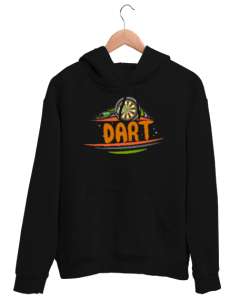 Dart - Oyun - Spor - Hedef Siyah Unisex Kapşonlu Sweatshirt