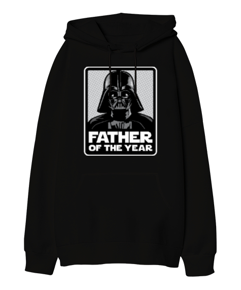 Darth Vader Father Of The Year Siyah Oversize Unisex Kapüşonlu Sweatshirt