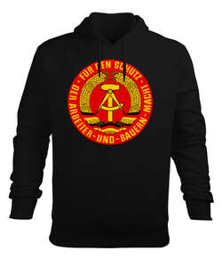 DDR Doğu Almanya Silahlı Kuvvetleri Brovesi Siyah Erkek Kapüşonlu Hoodie Sweatshirt