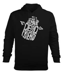 Dead Friends Siyah Erkek Kapüşonlu Hoodie Sweatshirt