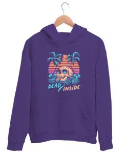 Dead İnside Baskılı Mor Unisex Kapşonlu Sweatshirt