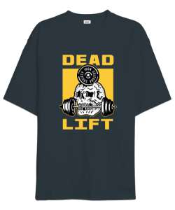 Dead Lift Vücut Geliştirme GYM Bodybuilding Fitness Baskılı Füme Oversize Unisex Tişört