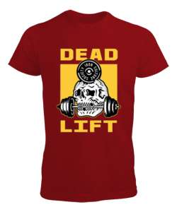 Dead Lift Vücut Geliştirme GYM Bodybuilding Fitness Baskılı Kırmızı Erkek Tişört